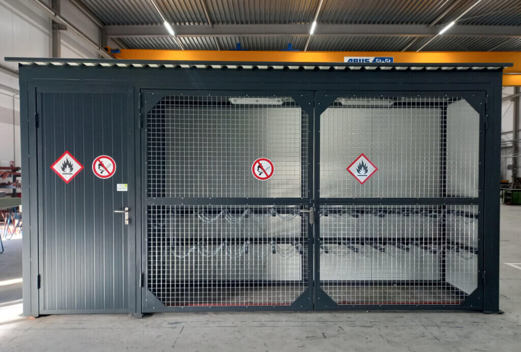 Gasflessenopslag met afzonderlijk compartiment voor Bright Renewables