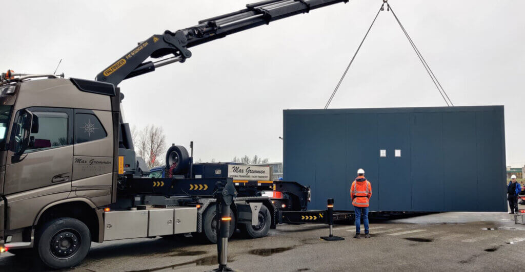 Vier K60 Euro 2C Fireguard stellingcontainers voor STAXS